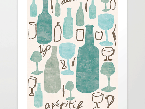 Bottles & Wine Giclee Print