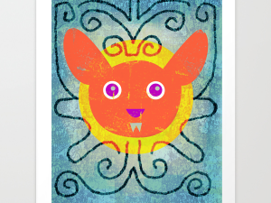 Red Bunny Giclee Print